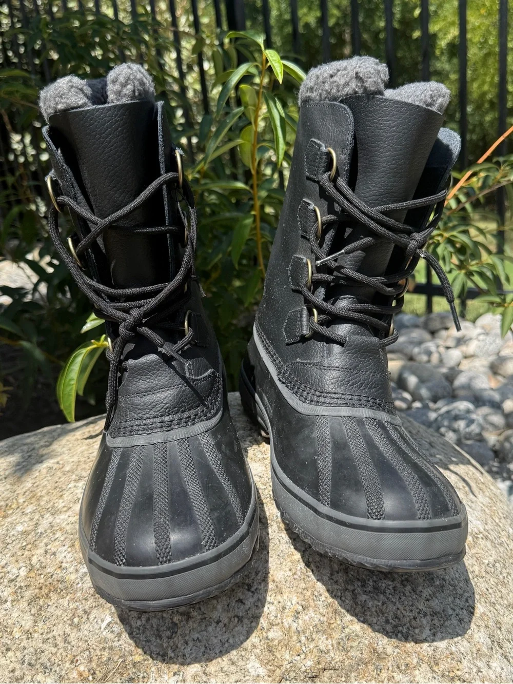 Sorel Cheyanne II Waterproof Winter Duck Boots Black Mens Size 9.5 Insulated